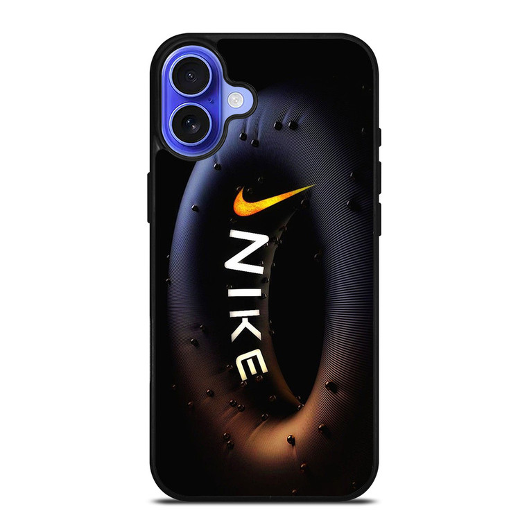 NIKE BLACK RING LOGO iPhone 16 Case Cover