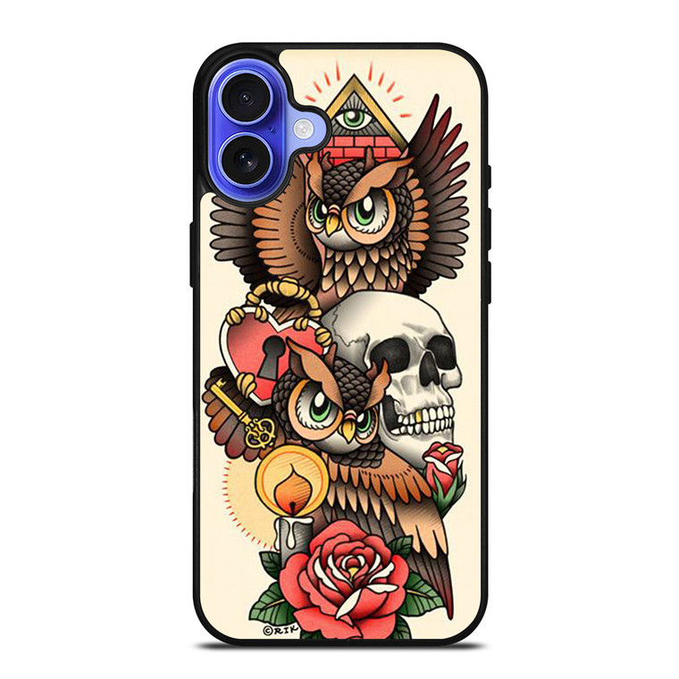 OWL STEAMPUNK ILLUMINATI TATTOO iPhone 16 Case Cover