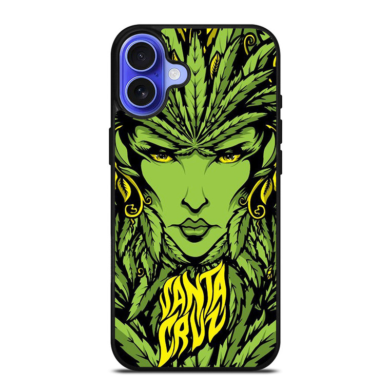 SANTA CRUZ SKATEBOARD LADY LEAFS iPhone 16 Case Cover