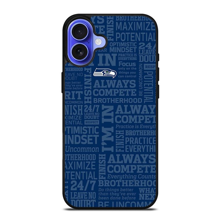 SEATTLE SEAHAWKS NFL QUOTE iPhone 16 Case Cover