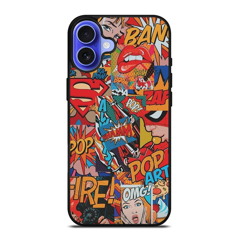 SUPERHERO DC MARVEL POP ART iPhone 16 Case Cover