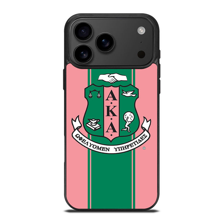 AKA PINK AND GREEN LOGO iPhone 17 Pro Max Case Cover