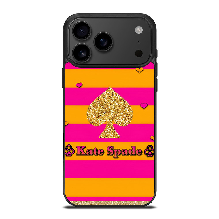 KATE SPADE NEW YORK YELLOW PINK STRIPES ICON iPhone 17 Pro Max Case Cover KATE SPADE NEW YORK YELLOW PINK STRIPES ICON iPhone 17 Pro Max Case Cover