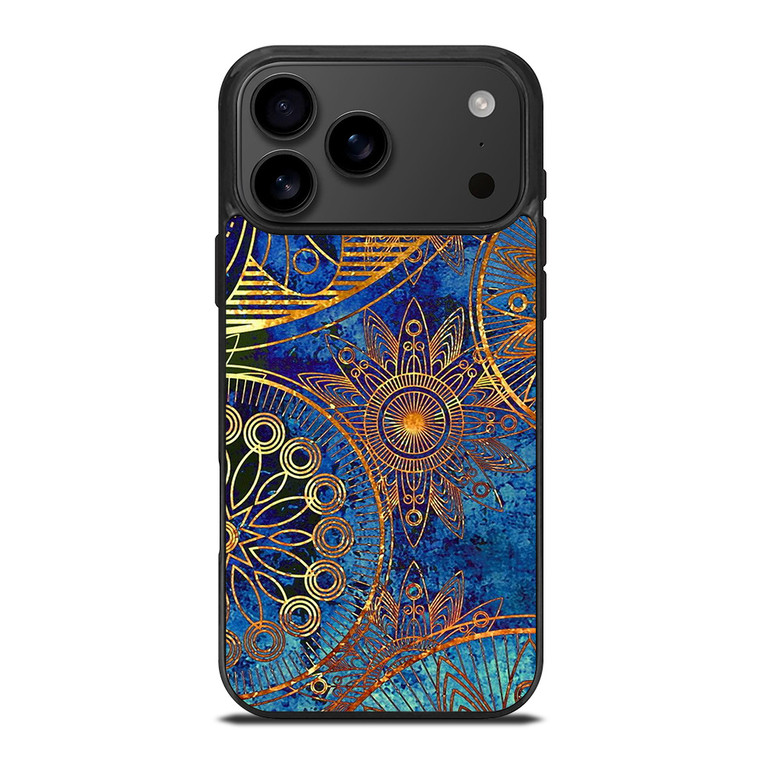 MANDELA BLUE GOLD PATTREN iPhone 17 Pro Max Case Cover MANDELA BLUE GOLD PATTREN iPhone 17 Pro Max Case Cover