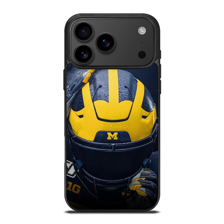 MICHIGAN WOLVERINES LOGO FOOTBALL HELMET iPhone 17 Pro Max Case Cover