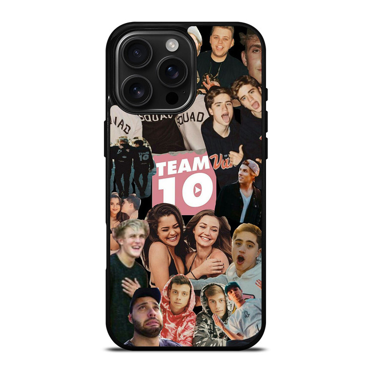 JAKE PAUL TEAM 10 COLLAGE iPhone 16 Pro Max Case Cover JAKE PAUL TEAM 10 COLLAGE iPhone 16 Pro Max Case Cover