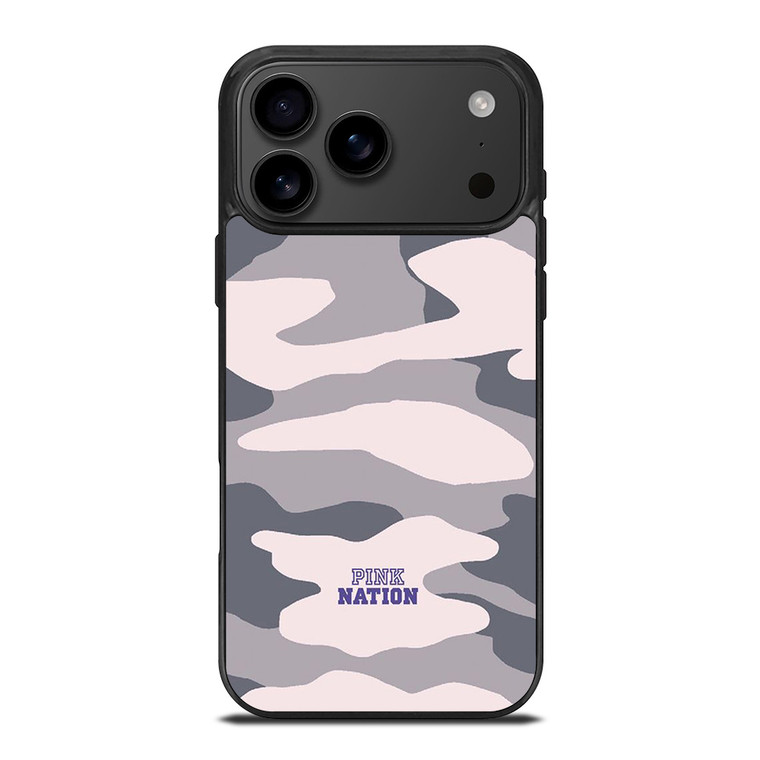 PINK NATION VICTORIA'S SECRET LOGO CAMO iPhone 17 Pro Max Case Cover