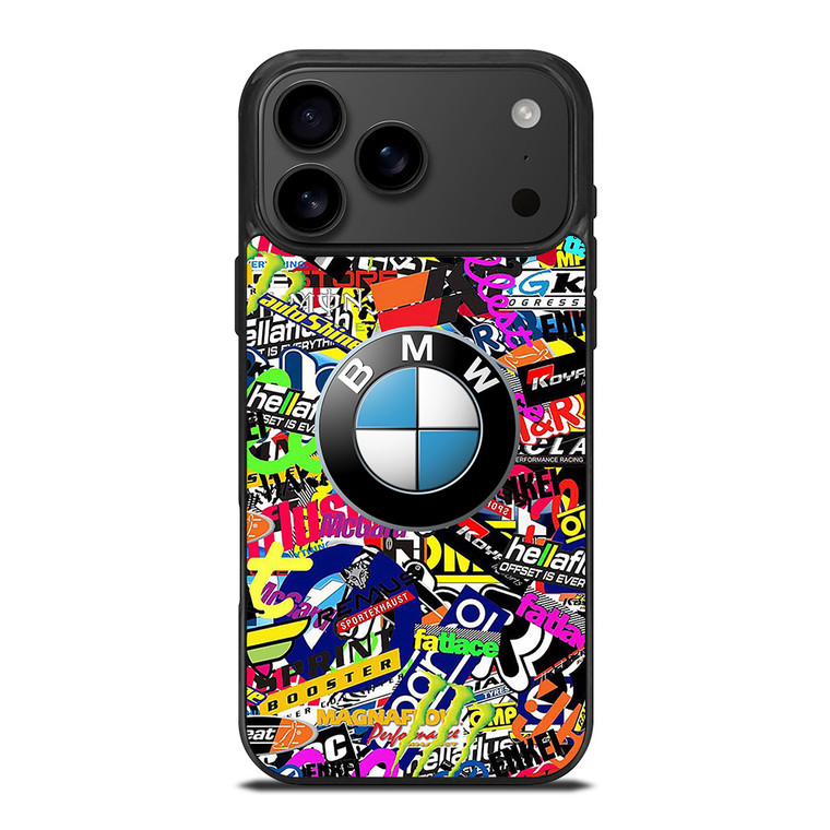 STICKER BOMB BMW LOGO iPhone 17 Pro Max Case Cover