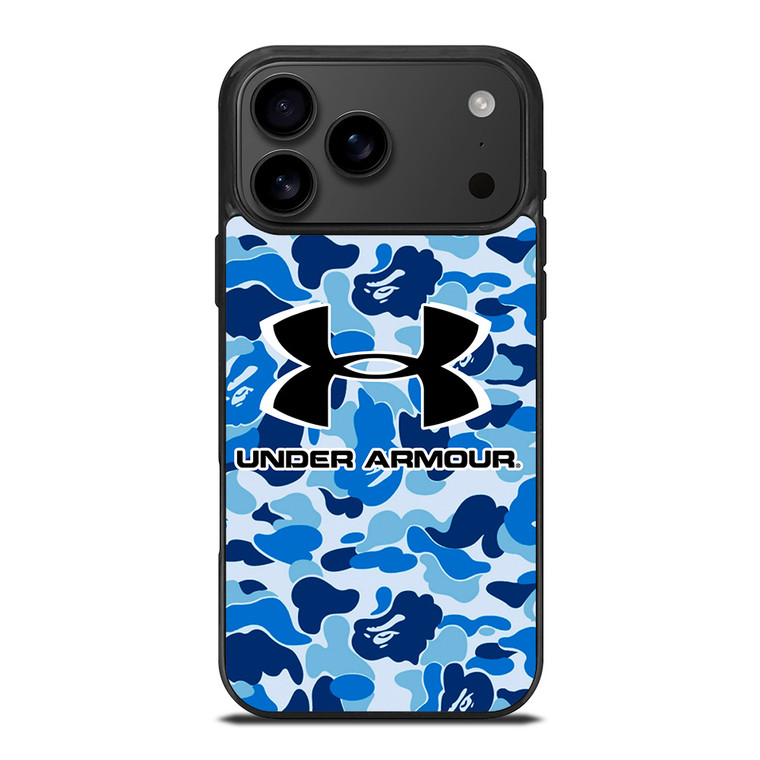 UNDER ARMOUR BLUE CAMO BAPE iPhone 17 Pro Max Case Cover