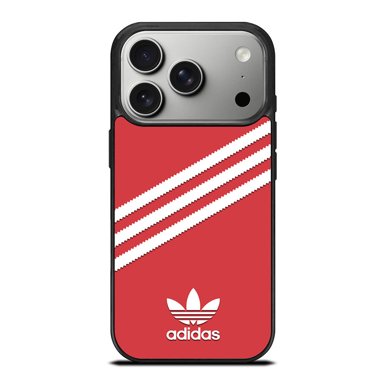 ADIDAS ORIGINALS STRIPES SCARLET RED iPhone 17 Pro Case Cover ADIDAS ORIGINALS STRIPES SCARLET RED iPhone 17 Pro Case Cover