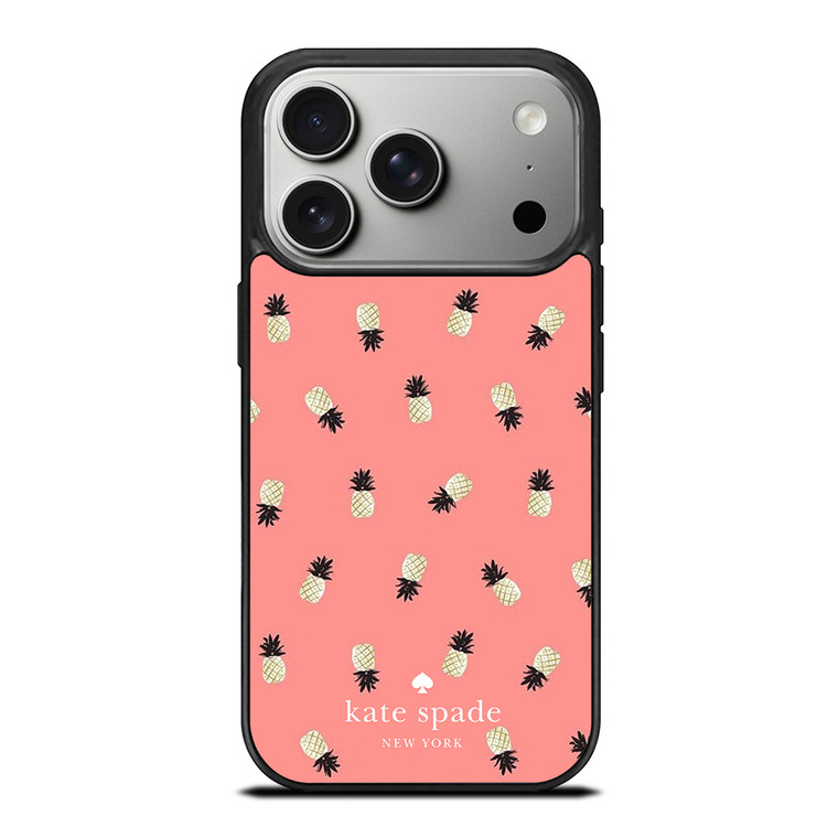 KATE SPADE NEW YORK LOGO PINK PINEAPPLES ICON iPhone 17 Pro Case Cover