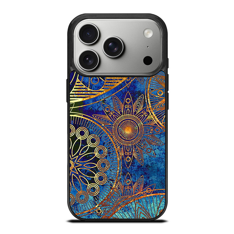 MANDELA BLUE GOLD PATTREN iPhone 17 Pro Case Cover MANDELA BLUE GOLD PATTREN iPhone 17 Pro Case Cover