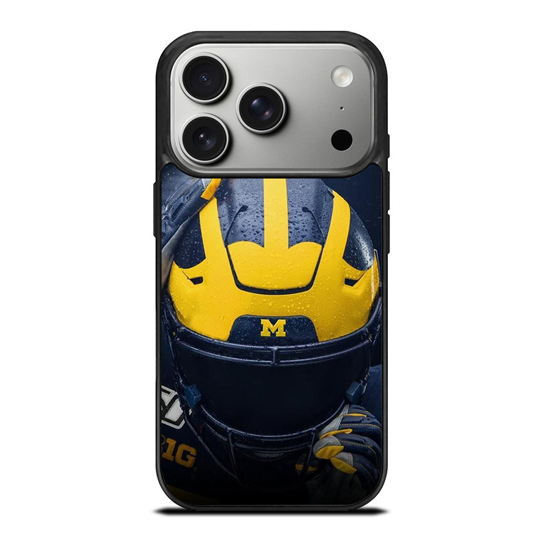 MICHIGAN WOLVERINES LOGO FOOTBALL HELMET iPhone 17 Pro Case Cover