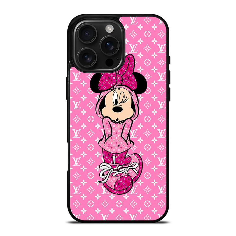 LOUIS VUITTON LV LOGO PINK MINNIE MOUSE iPhone 16 Pro Max Case Cover LOUIS VUITTON LV LOGO PINK MINNIE MOUSE iPhone 16 Pro Max Case Cover