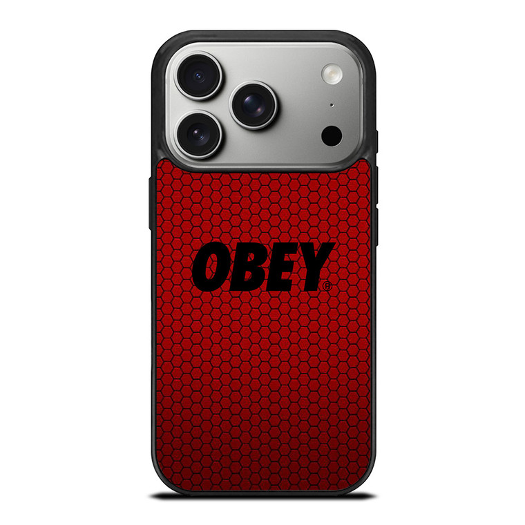 OBEY CLOTHING LOGO RED CARBON iPhone 17 Pro Case Cover