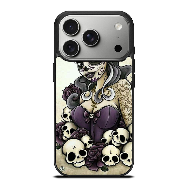 SUGAR SKULL TATTOO GIRL iPhone 17 Pro Case Cover