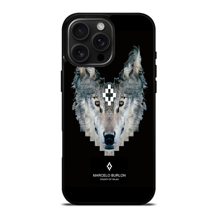 MARCELO BURLON WOLF LOGO iPhone 16 Pro Max Case Cover MARCELO BURLON WOLF LOGO iPhone 16 Pro Max Case Cover