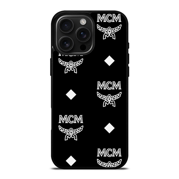 MCM WORLDWIDE LOGO BLACK iPhone 16 Pro Max Case Cover