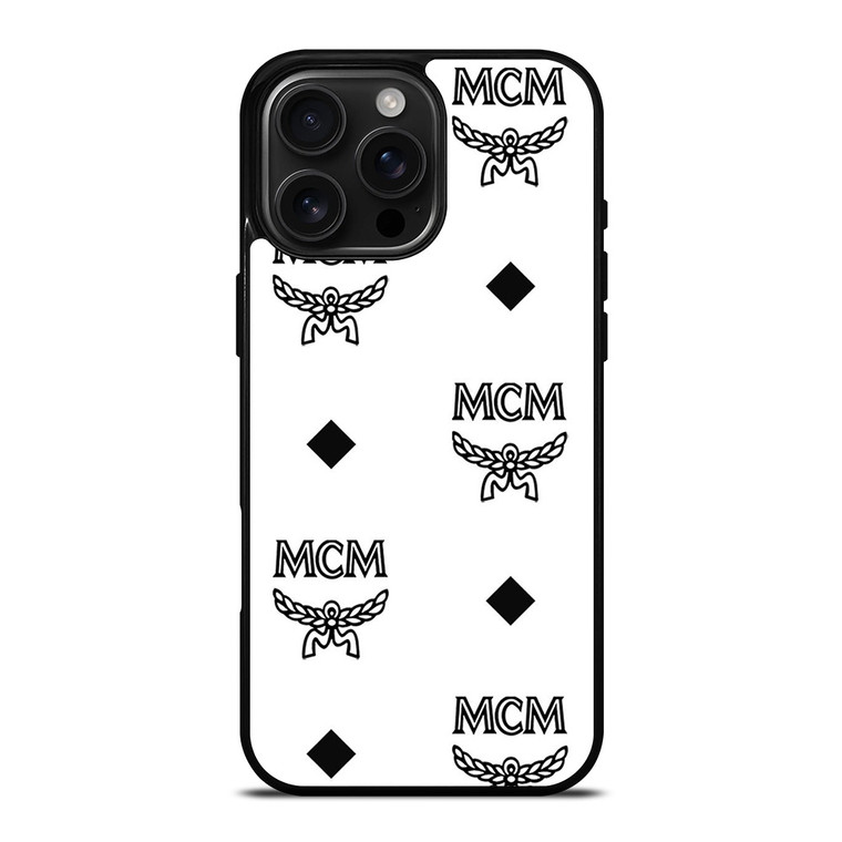 MCM WORLDWIDE LOGO WHITE iPhone 16 Pro Max Case Cover