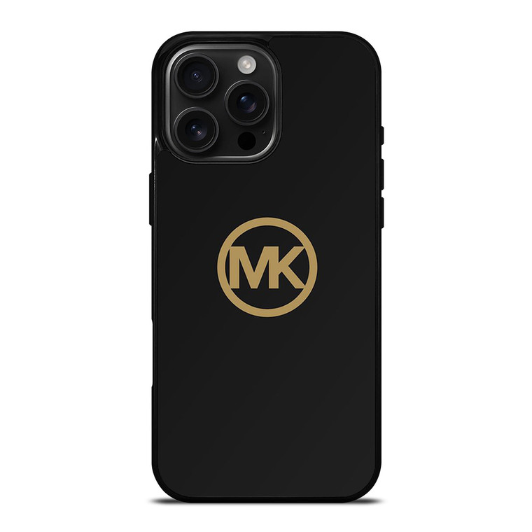 MICHAEL KORS MK LOGO BLACK GOLD iPhone 16 Pro Max Case Cover