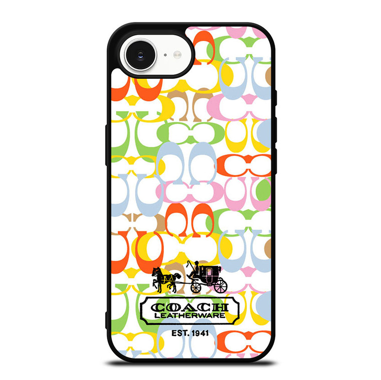 COACH LEATHERWARE NEW YORK EST 1941 COLORFUL iPhone 16e Case Cover