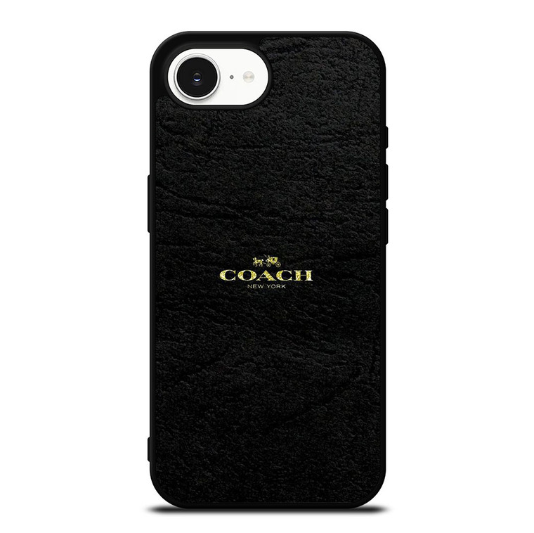 COACH NEW YORK BLACK LEATHERWARE LOGO ICON iPhone 16e Case Cover COACH NEW YORK BLACK LEATHERWARE LOGO ICON iPhone 16e Case Cover