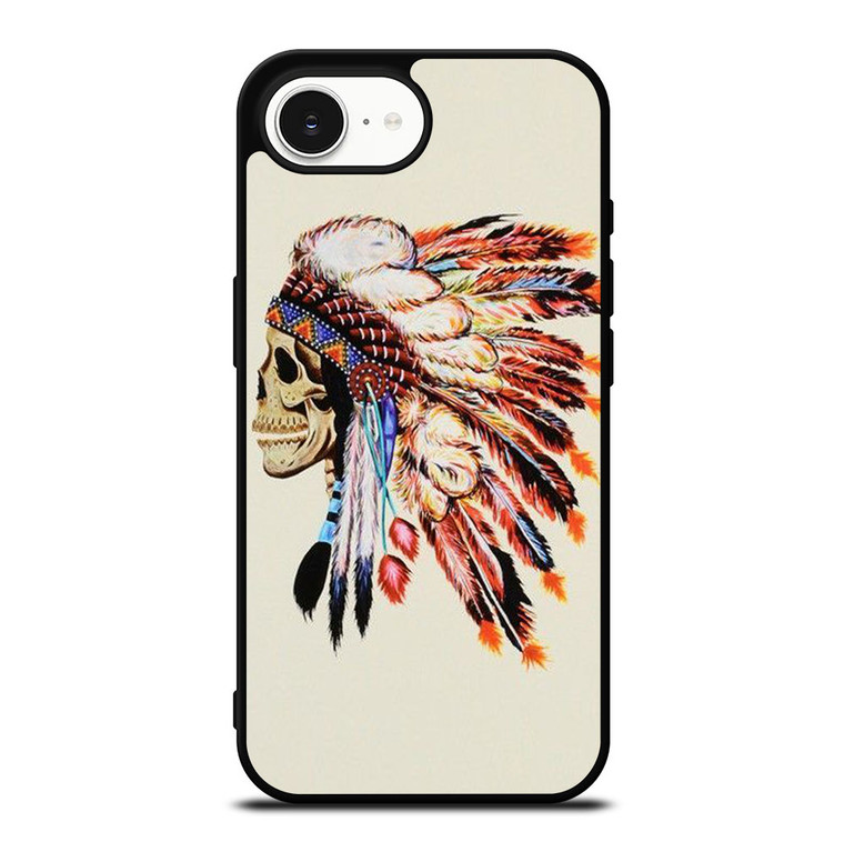 INDIAN FEATHER SKULL iPhone 16e Case Cover INDIAN FEATHER SKULL iPhone 16e Case Cover