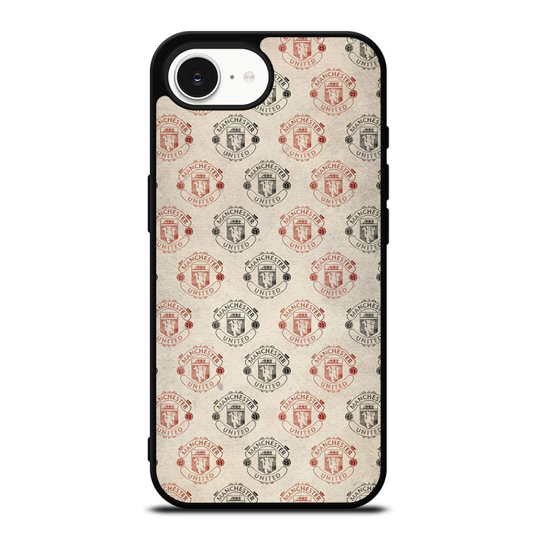 MANCHESTER UNITED FC FOOTBALL LOGO COLLAGE iPhone 16e Case Cover