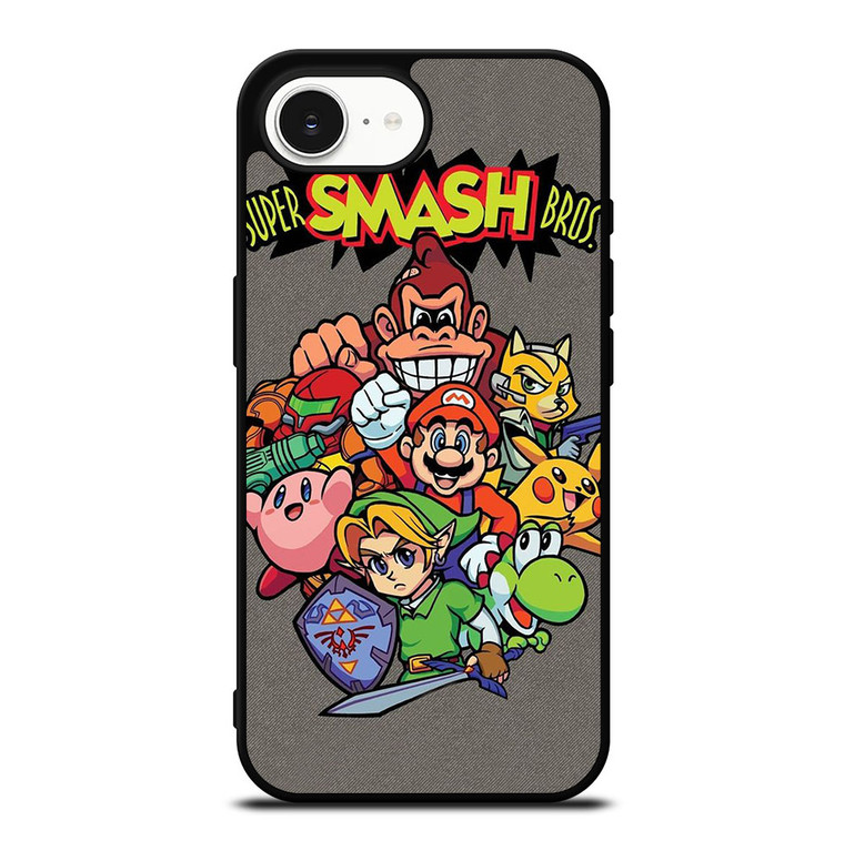 NINTENDO GAME CHARACTER SUPER SMASH BROSS AND FRIENDS iPhone 16e Case Cover NINTENDO GAME CHARACTER SUPER SMASH BROSS AND FRIENDS iPhone 16e Case Cover