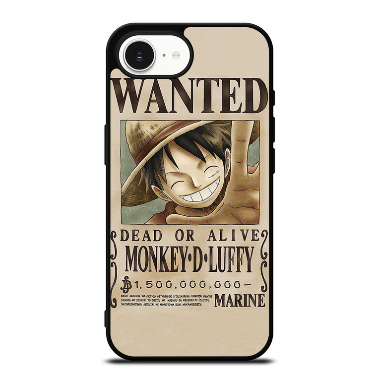 ONE PIECE MONKEY D LUFFY WANTED iPhone 16e Case Cover ONE PIECE MONKEY D LUFFY WANTED iPhone 16e Case Cover