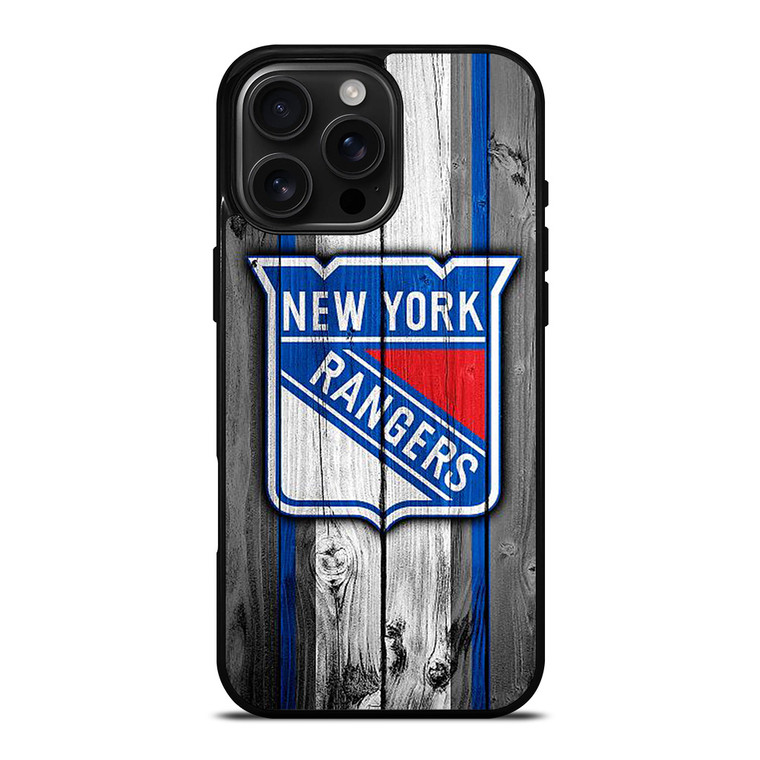 NEW YORK RANGERS WOODEN ICON iPhone 16 Pro Max Case Cover