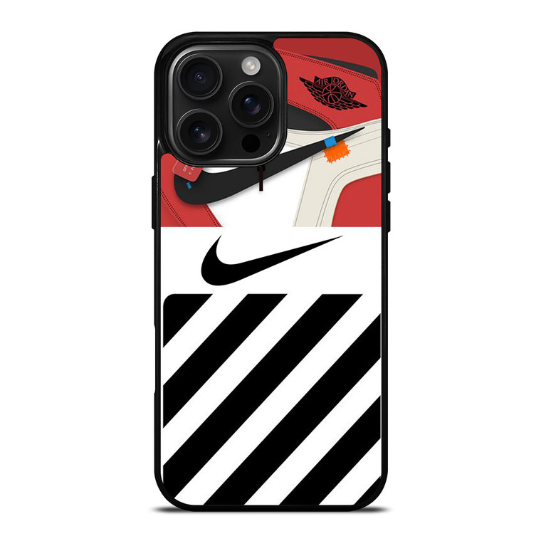 NIKE AIR JORDAN SHOES OFF WHITE LOGO iPhone 16 Pro Max Case Cover