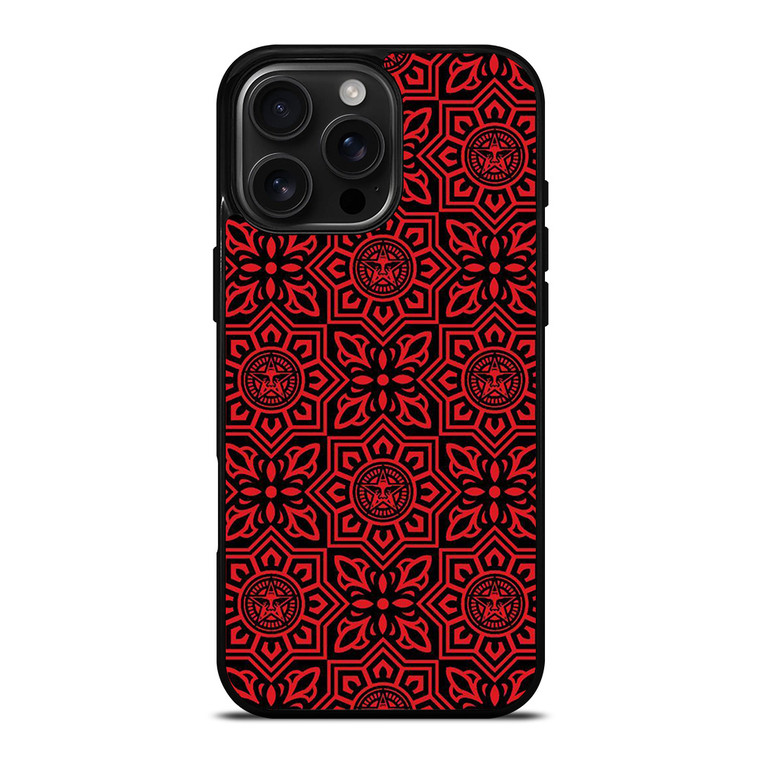 OBEY RED LOGO PATTERN iPhone 16 Pro Max Case Cover