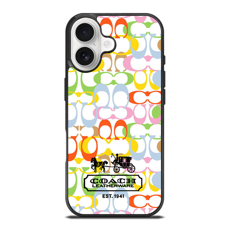 COACH LEATHERWARE NEW YORK EST 1941 COLORFUL iPhone 17 Case Cover