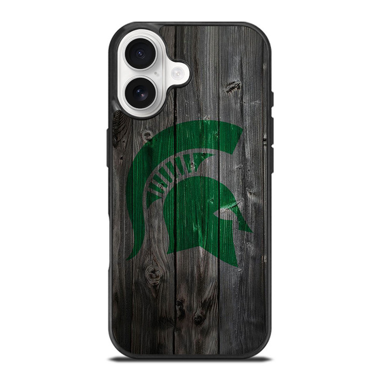 MICHIGAN STATE SPARTANS WOODEN LOGO iPhone 17 Case Cover