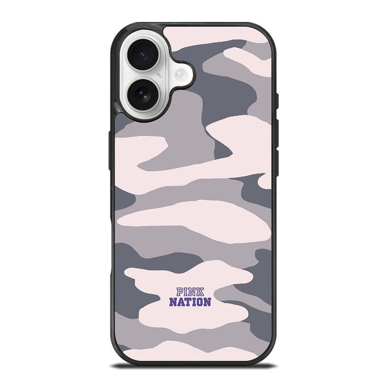 PINK NATION VICTORIA'S SECRET LOGO CAMO iPhone 17 Case Cover