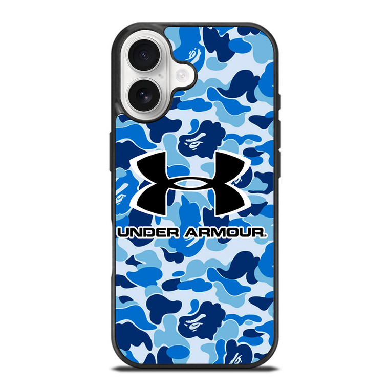 UNDER ARMOUR BLUE CAMO BAPE iPhone 17 Case Cover UNDER ARMOUR BLUE CAMO BAPE iPhone 17 Case Cover