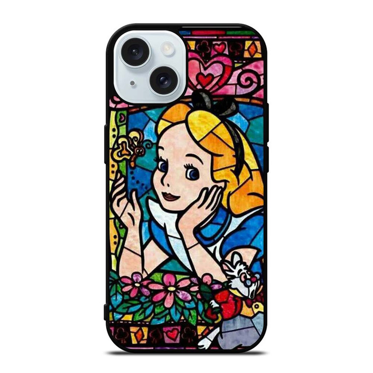 ALICE IN WONDERLAND GLASS DISNEY iPhone 15 Case Cover ALICE IN WONDERLAND GLASS DISNEY iPhone 15 Case Cover