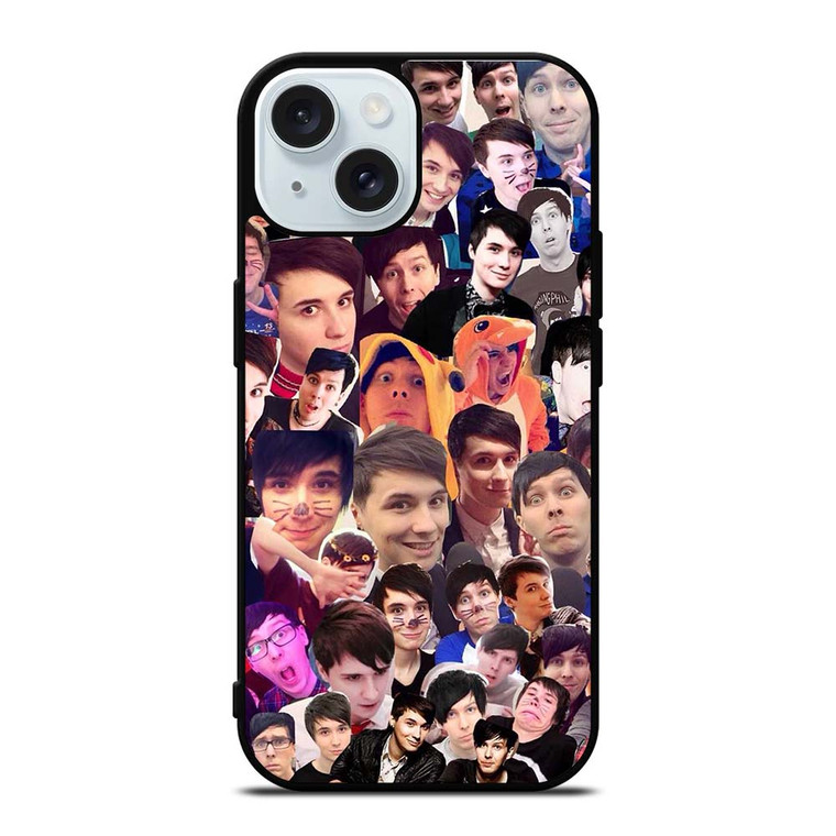 DAN AND PHIL COLLAGE iPhone 15 Case Cover
