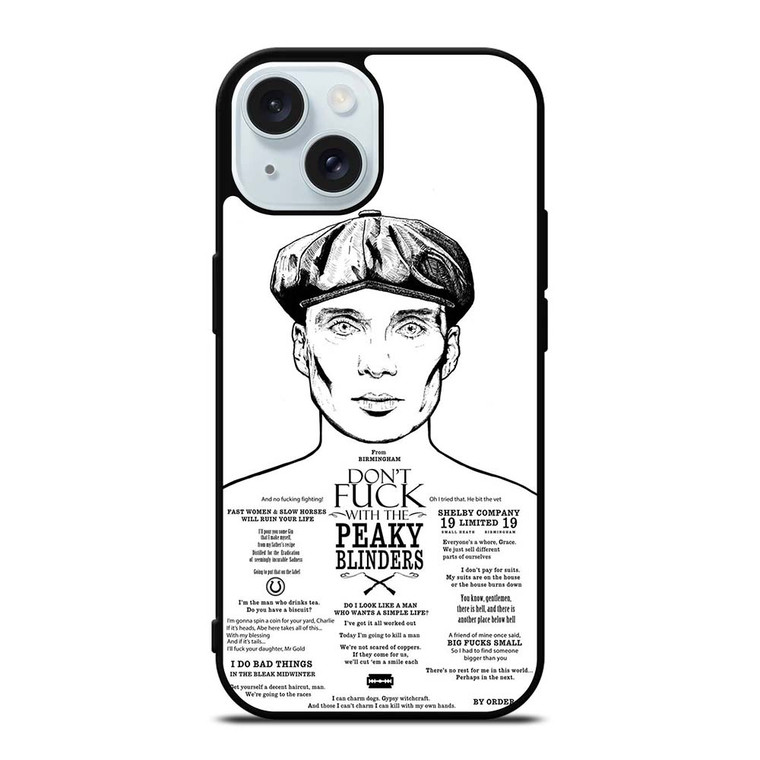 DONT FUCK WITH PEAKY BLINDERS iPhone 15 Case Cover DONT FUCK WITH PEAKY BLINDERS iPhone 15 Case Cover