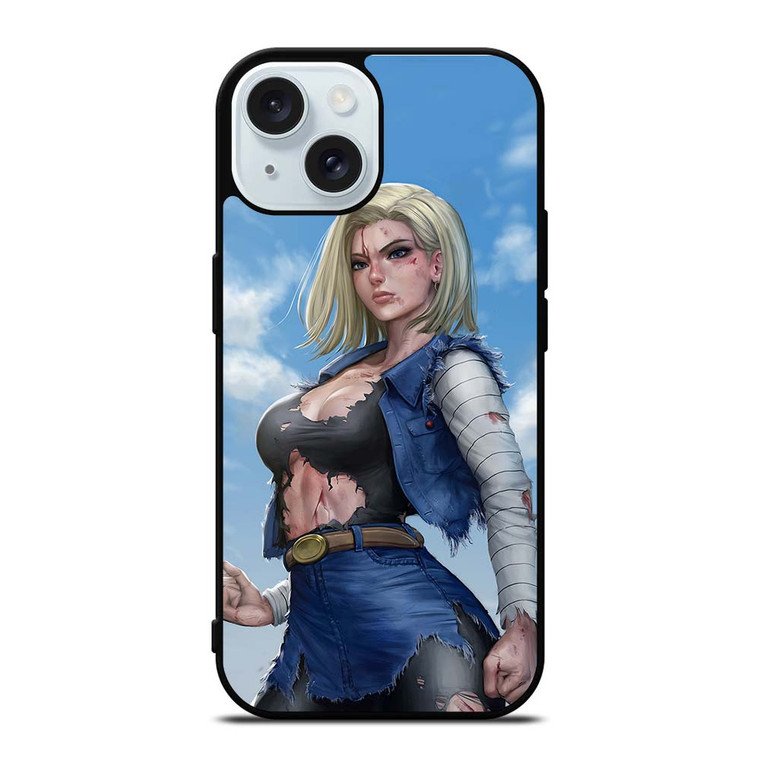 DRAGON BALL ANDROID 18 iPhone 15 Case Cover DRAGON BALL ANDROID 18 iPhone 15 Case Cover