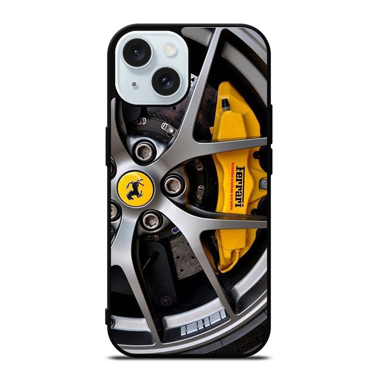 FERRARI WHEEL LOGO ICON iPhone 15 Case Cover FERRARI WHEEL LOGO ICON iPhone 15 Case Cover