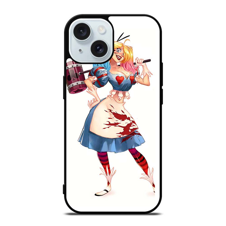 HARLEY QUINN ALICE IN WONDERLAND iPhone 15 Case Cover HARLEY QUINN ALICE IN WONDERLAND iPhone 15 Case Cover