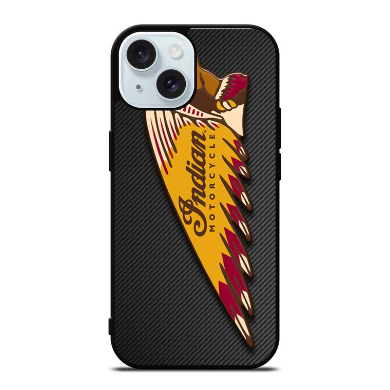 INDIAN MOTOR CYCLE CARBON LOGO iPhone 15 Case Cover INDIAN MOTOR CYCLE CARBON LOGO iPhone 15 Case Cover
