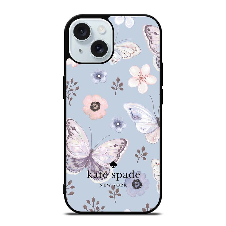 KATE SPADE NEW YORK LOGO BUTTERFLY PATTERN iPhone 15 Case Cover