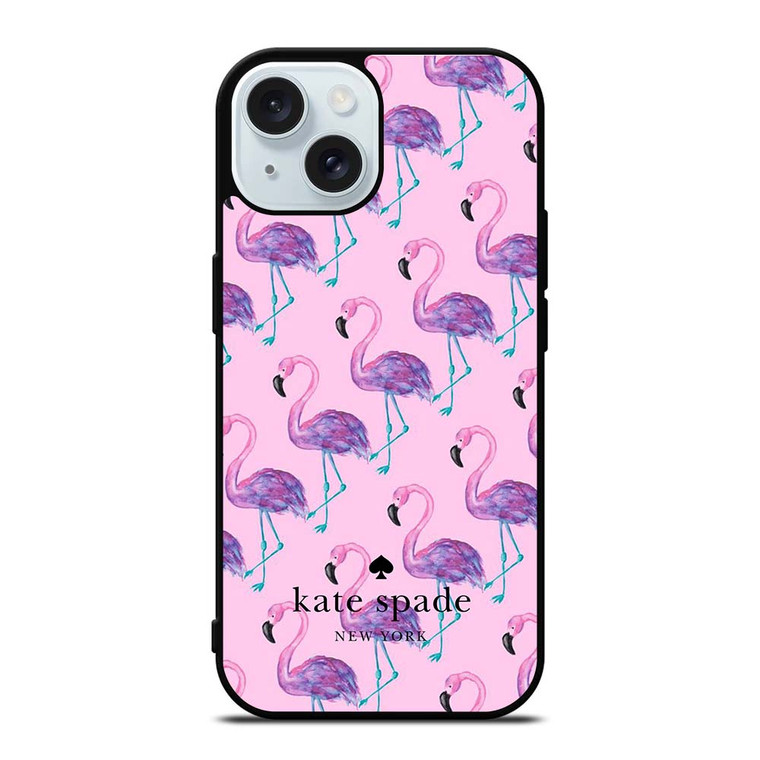 KATE SPADE NEW YORK LOGO FLAMENGOS PATTERN iPhone 15 Case Cover