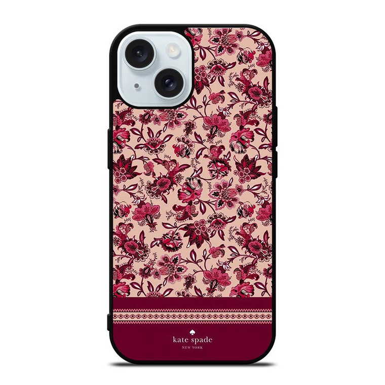 KATE SPADE NEW YORK RED FLORAL iPhone 15 Case Cover KATE SPADE NEW YORK RED FLORAL iPhone 15 Case Cover