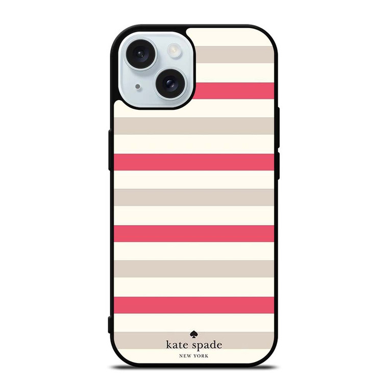 KATE SPADE NEW YORK STRIPES RED WHITE iPhone 15 Case Cover