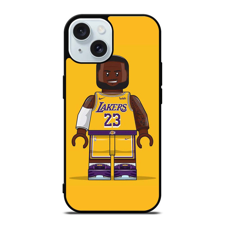 LEBRON JAMES LA LAKERS NBA LEGO BASKETBALL iPhone 15 Case Cover LEBRON JAMES LA LAKERS NBA LEGO BASKETBALL iPhone 15 Case Cover