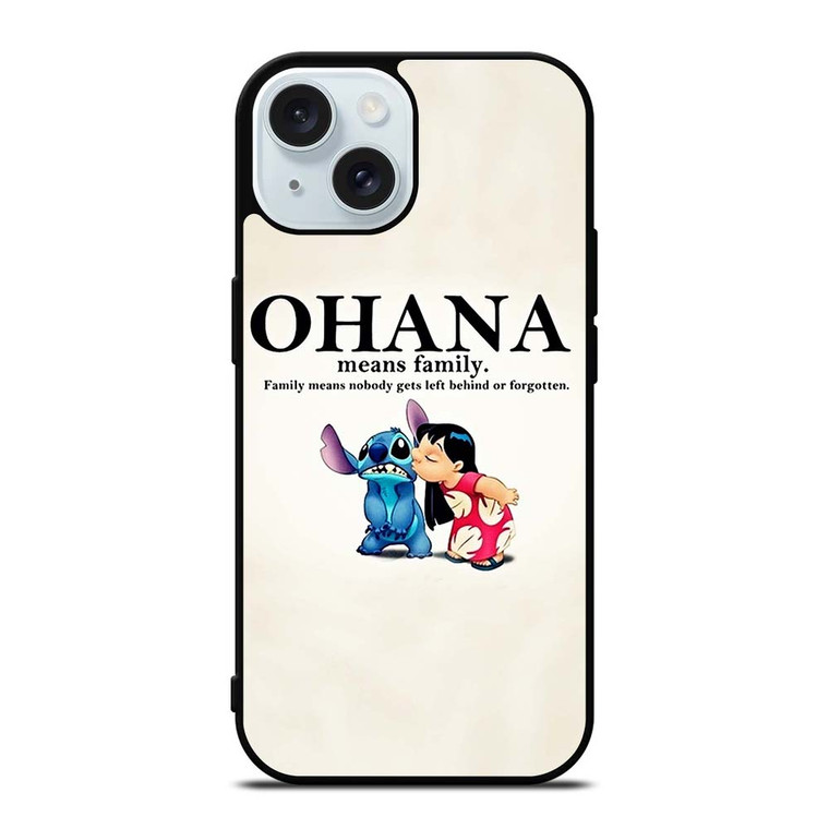 LILO AND STITCH OHANA FAMILY Disney iPhone 15 Case Cover